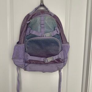 Pottery Barn Kids Mackenzie Girls Backpack Lavender Aqua Ombre Glitter Large